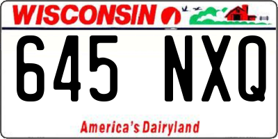 WI license plate 645NXQ