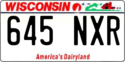 WI license plate 645NXR