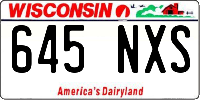 WI license plate 645NXS