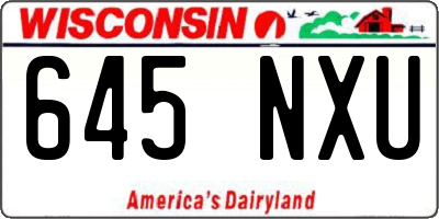 WI license plate 645NXU