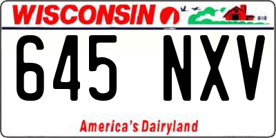 WI license plate 645NXV