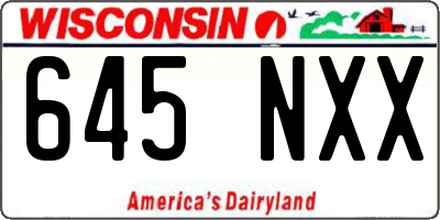 WI license plate 645NXX