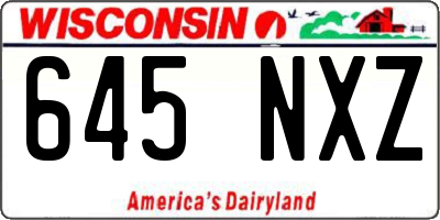 WI license plate 645NXZ