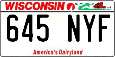WI license plate 645NYF