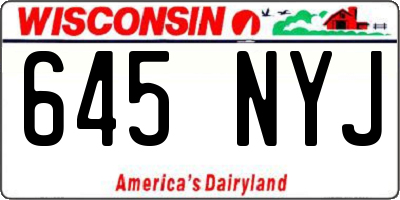 WI license plate 645NYJ