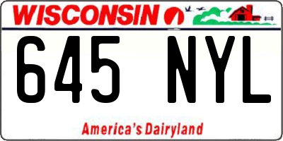 WI license plate 645NYL