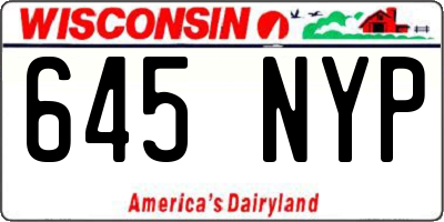 WI license plate 645NYP