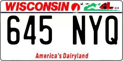 WI license plate 645NYQ