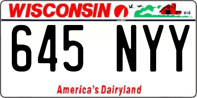 WI license plate 645NYY