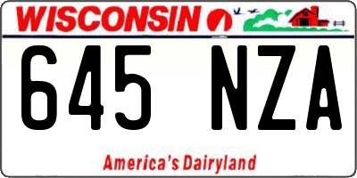 WI license plate 645NZA