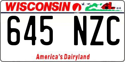 WI license plate 645NZC
