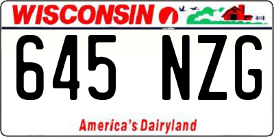 WI license plate 645NZG