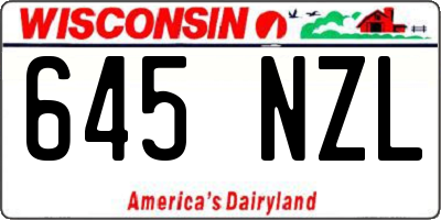 WI license plate 645NZL