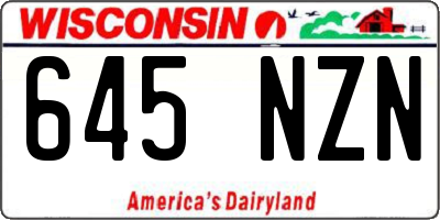 WI license plate 645NZN