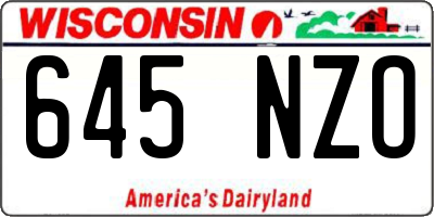WI license plate 645NZO