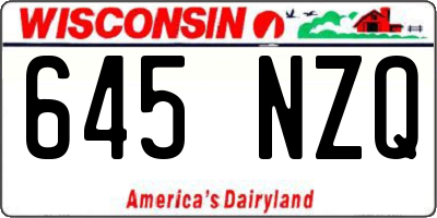 WI license plate 645NZQ