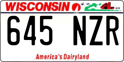 WI license plate 645NZR