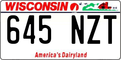 WI license plate 645NZT