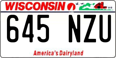 WI license plate 645NZU