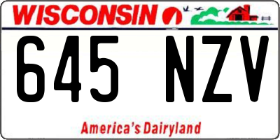 WI license plate 645NZV
