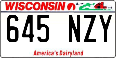 WI license plate 645NZY