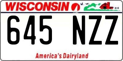 WI license plate 645NZZ