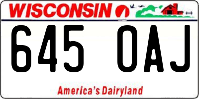 WI license plate 645OAJ