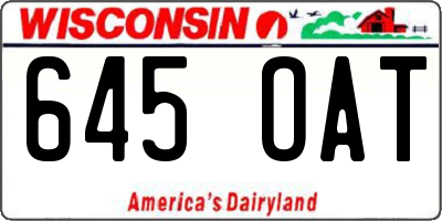 WI license plate 645OAT