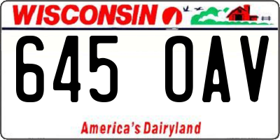 WI license plate 645OAV