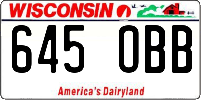 WI license plate 645OBB