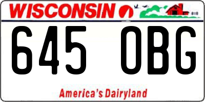 WI license plate 645OBG