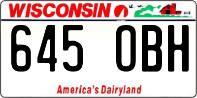 WI license plate 645OBH
