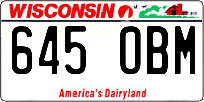 WI license plate 645OBM