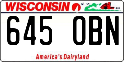 WI license plate 645OBN