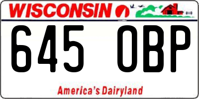 WI license plate 645OBP