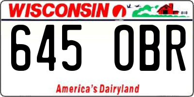 WI license plate 645OBR