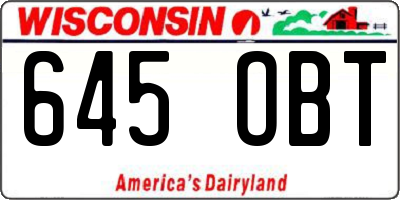 WI license plate 645OBT