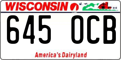 WI license plate 645OCB