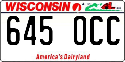WI license plate 645OCC