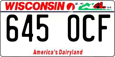 WI license plate 645OCF