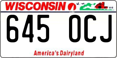 WI license plate 645OCJ