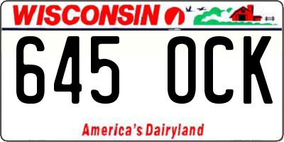WI license plate 645OCK