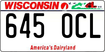 WI license plate 645OCL
