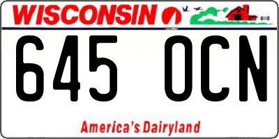 WI license plate 645OCN