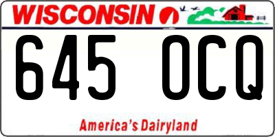 WI license plate 645OCQ