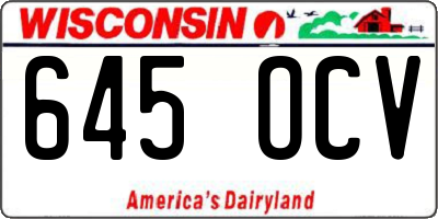 WI license plate 645OCV