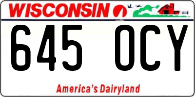 WI license plate 645OCY