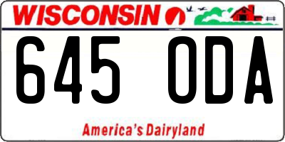 WI license plate 645ODA