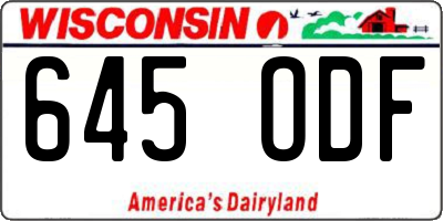 WI license plate 645ODF