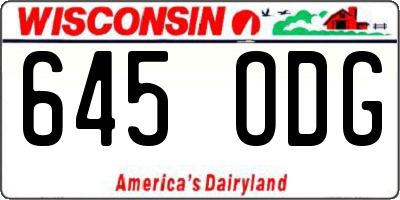 WI license plate 645ODG